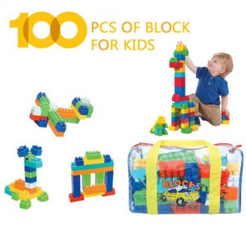100 Pcs Of Block Game For Kids